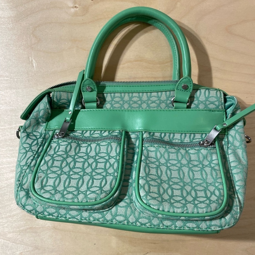 Green Patterned Women's Handbag (MW)
